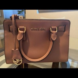 Michael Kors Dillon East-West Saffiano Small Satchel Bag, Dusty Rose